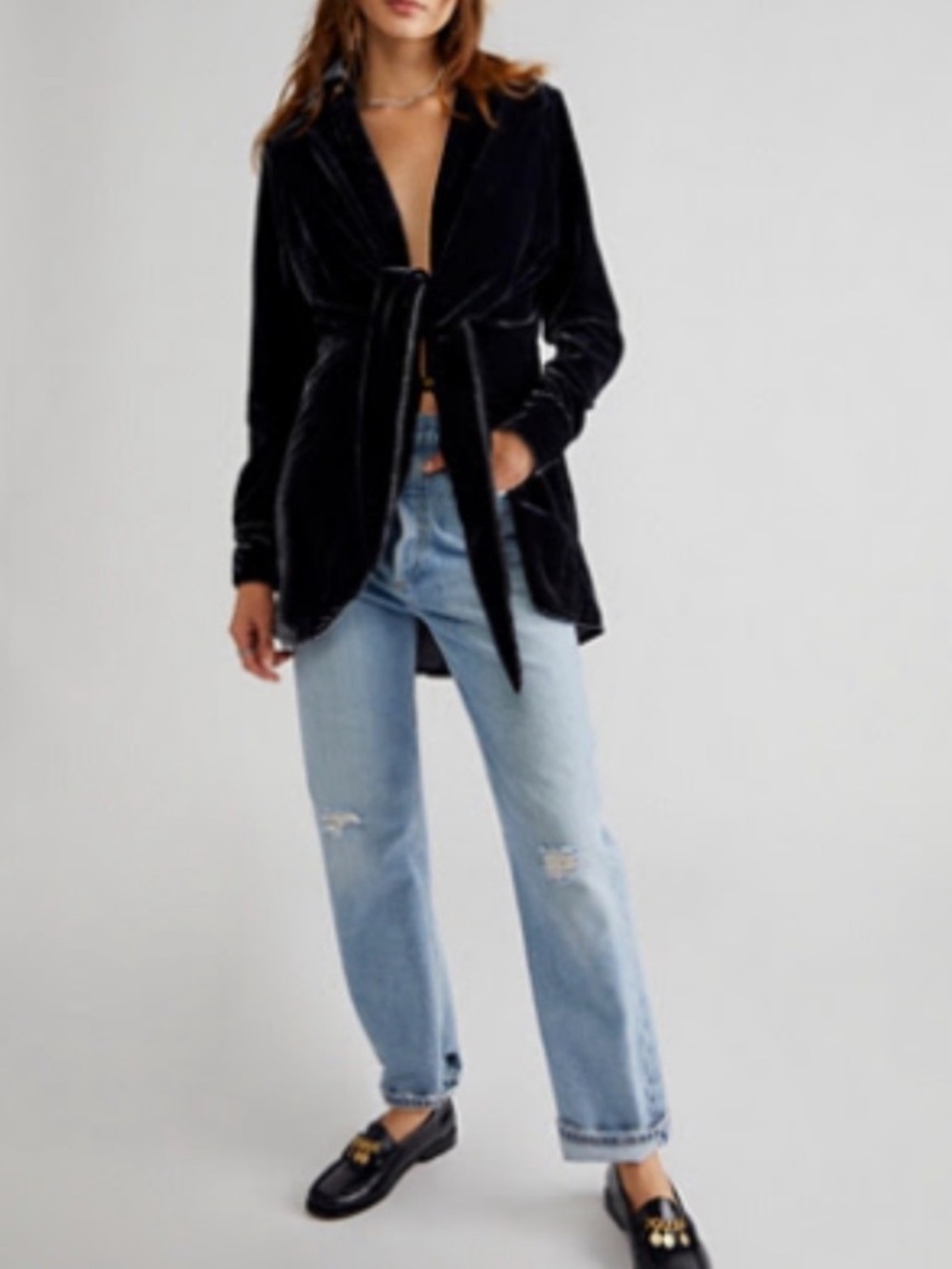Free people velvet blouse